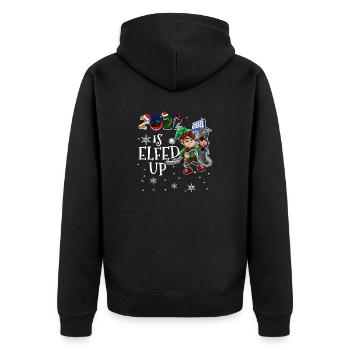 Elfed Up 2022 - Drôle de pyjama de Noël - Veste à capuche bio Premium Unisexe - noir - Dos - Nico (187cm)