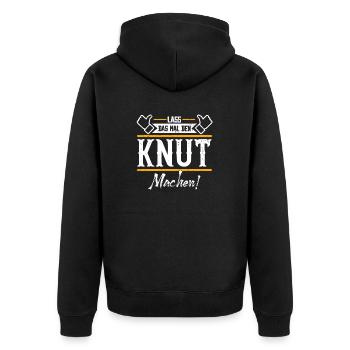 Knut Geschenkidee Geschenk Geburtstag - Unisex Premium Bio Zip Hoodie - Schwarz - Hinten - Nico (187cm)