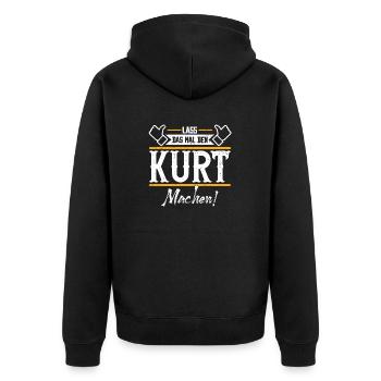 Kurt Geschenkidee Geschenk Geburtstag - Unisex Premium Bio Zip Hoodie - Schwarz - Hinten - Nico (187cm)