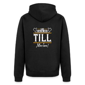 Till Geschenkidee Geschenk Geburtstag - Unisex Premium Bio Zip Hoodie - Schwarz - Hinten - Nico (187cm)