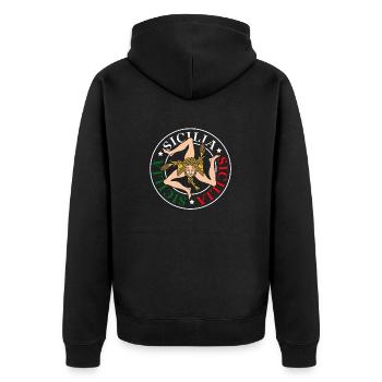 Sicile drapeau Sicile Palerme Italie - Veste à capuche bio Premium Unisexe - noir - Dos - Nico (187cm)