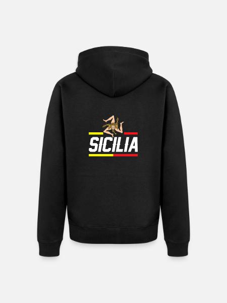 Sicily flag Sicily Palermo Italy - Unisex Premium Organic Zip Hoodie - black