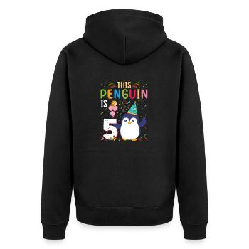 King Penguin Emperor Penguin Penguin Gift - Unisex Premium Organic Zip Hoodie - black - Back - Nico (187cm)