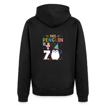 King Penguin Emperor Penguin Penguin Gift - Veste à capuche bio Premium Unisexe - noir - Dos - Nico (187cm)