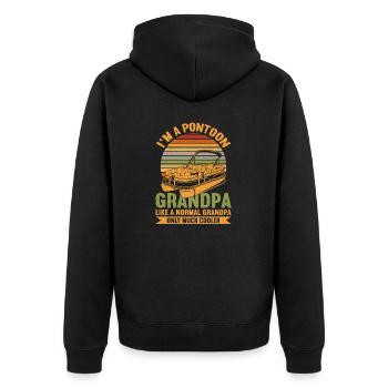 Pontonboot Kapitän Bootfahren See Pontoon - Unisex Premium Bio Zip Hoodie - Schwarz - Hinten - Nico (187cm)