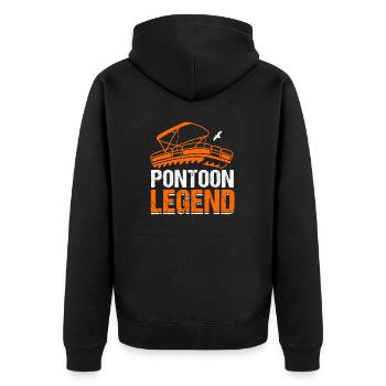 Pontoon Boat Captain Boating Lake Pontoon - Unisex Premium Organic Zip Hoodie - black - Back - Nico (187cm)