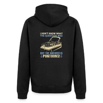 Pontoon Boat Captain Boating Lake Pontoon - Unisex Premium Organic Zip Hoodie - black - Back - Nico (187cm)