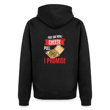 Just One More Cheese Pull I Promise Pizza Making - Unisex Premium Bio Zip Hoodie - Schwarz - Hinten - Nico (187cm)