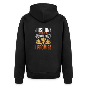 Just One More Cheese Pull I Promise Pizza Making - Unisex Premium Bio Zip Hoodie - Schwarz - Hinten - Nico (187cm)