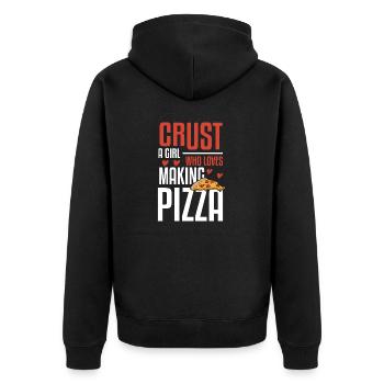 Crust A Girl Who Loves Making Pizza Pizza Making - Unisex Premium Organic Zip Hoodie - black - Back - Nico (187cm)