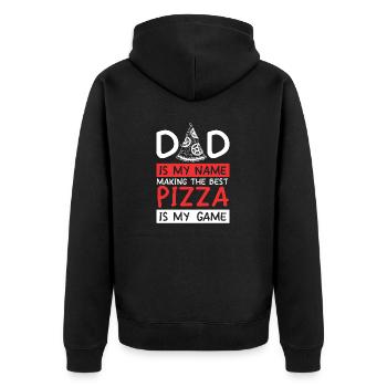 Dad Is My Name Making Pizza Is My Game Pizza Maker - Unisex Premium Bio Zip Hoodie - Schwarz - Hinten - Nico (187cm)