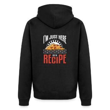 Je suis juste là pour la recette Pizza Making - Veste à capuche bio Premium Unisexe - noir - Dos - Nico (187cm)