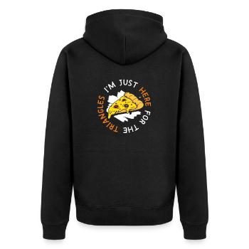 Je suis juste là pour la fabrication de pizza Triangles - Veste à capuche bio Premium Unisexe - noir - Dos - Nico (187cm)