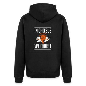 Dans Cheesus We Crust Fabrication de pizzas amusantes - Veste à capuche bio Premium Unisexe - noir - Dos - Nico (187cm)