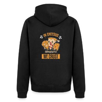 Dans Cheesus We Crust Fabrication de pizzas amusantes - Veste à capuche bio Premium Unisexe - noir - Dos - Nico (187cm)