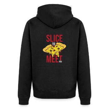 Slice To Meet You Fabrication de pizzas amusantes - Veste à capuche bio Premium Unisexe - noir - Dos - Nico (187cm)