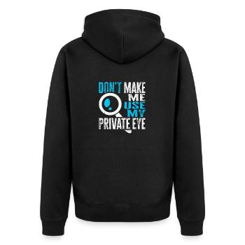 Espion détective privé enquêteur Détective Cadeau - Veste à capuche bio Premium Unisexe - noir - Dos - Nico (187cm)
