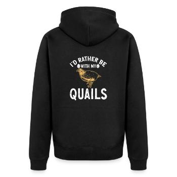 Wachtel Vogel Liebhaber Geschenk - Unisex Premium Bio Zip Hoodie - Schwarz - Hinten - Nico (187cm)