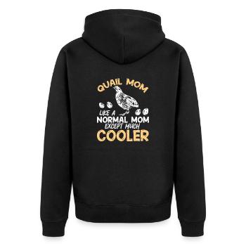 Wachtel Vogel Liebhaber Geschenk - Unisex Premium Bio Zip Hoodie - Schwarz - Hinten - Nico (187cm)