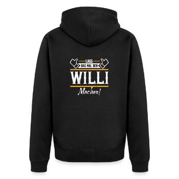 Willi Geschenkidee Geschenk Geburtstag - Unisex Premium Bio Zip Hoodie - Schwarz - Hinten - Nico (187cm)