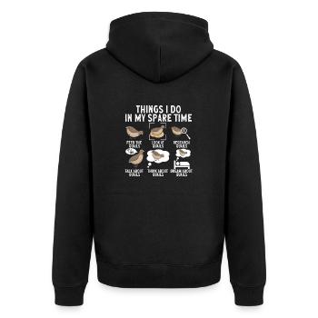 Cadeau d’amoureux des oiseaux de caille - Veste à capuche bio Premium Unisexe - noir - Dos - Nico (187cm)