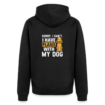 Redbone Coonhound Dog Gift - Unisex Premium Organic Zip Hoodie - black - Back - Nico (187cm)
