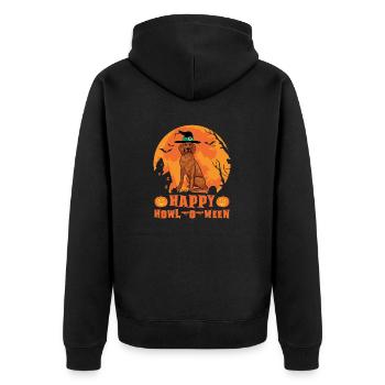 Redbone Coonhound Dog Gift - Unisex Premium Organic Zip Hoodie - black - Back - Nico (187cm)