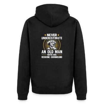 Redbone Coonhound Dog Gift - Unisex Premium Organic Zip Hoodie - black - Back - Nico (187cm)