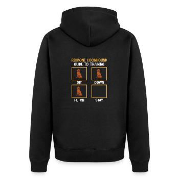Redbone Coonhound Dog Gift - Unisex Premium Organic Zip Hoodie - black - Back - Nico (187cm)