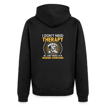 Redbone Coonhound Dog Gift - Unisex Premium Organic Zip Hoodie - black - Back - Nico (187cm)