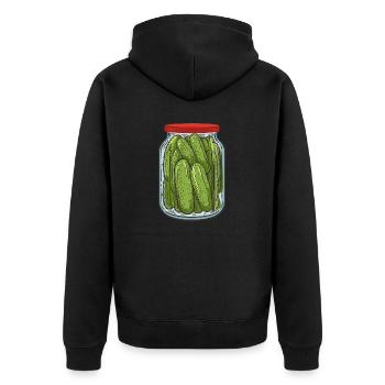 Glas Gurken Dill Pickles Pickles Jar Liebe Wortspiel - Unisex Premium Bio Zip Hoodie - Schwarz - Hinten - Nico (187cm)