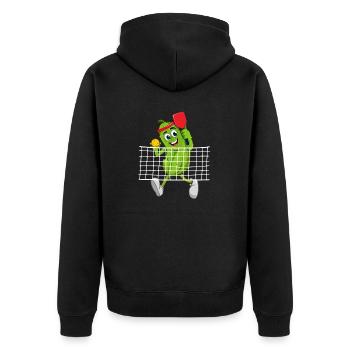 Pickle Playing Pickleball - Funny Pickleball Sport - Unisex Premium Organic Zip Hoodie - black - Back - Nico (187cm)