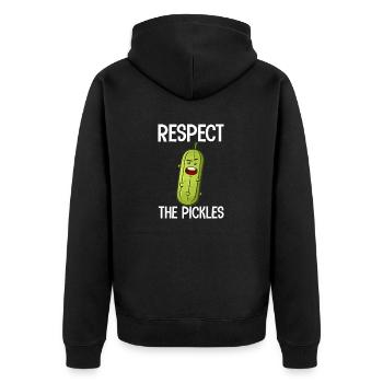 Respect The Pickles Vegan Food Funny Dill Pickle - Veste à capuche bio Premium Unisexe - noir - Dos - Nico (187cm)