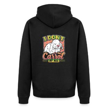 Cute Rabbit I Don't Carrot At All Puns Sarcasm - Unisex Premium Organic Zip Hoodie - black - Back - Nico (187cm)