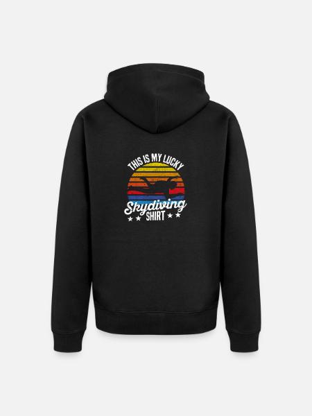Funny Skydiving Lovers Skychute - Unisex Premium Organic Zip Hoodie - black