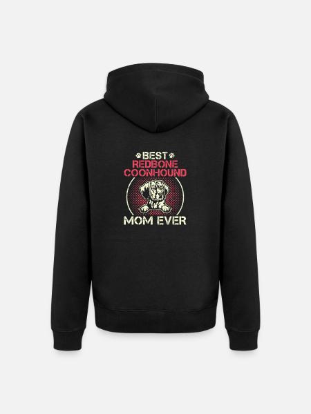 Redbone Coonhound Dog Gift - Unisex Premium Organic Zip Hoodie - black