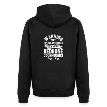 Redbone Coonhound Dog Gift - Unisex Premium Organic Zip Hoodie - black - Back - Nico (187cm)