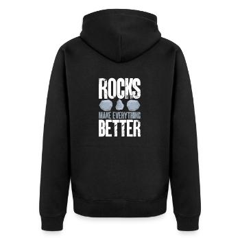 Rockhound Geology Collectionneur de pierres de collecte de roches - Veste à capuche bio Premium Unisexe - noir - Dos - Nico (187cm)