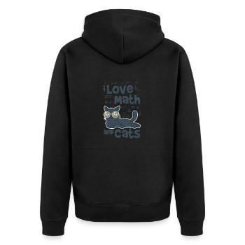 Les mathématiques et les chats - Veste à capuche bio Premium Unisexe - noir - Dos - Nico (187cm)