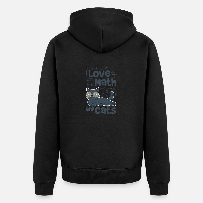 Les mathématiques et les chats - Veste à capuche bio Premium Unisexe - noir