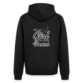 Just A Girl Who Loves Foxes Cool Line Art Designs - Unisex Premium Organic Zip Hoodie - black - Back - Nico (187cm)