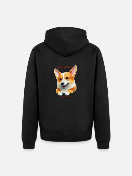 lovely day my friend - Unisex Premium Bio Zip Hoodie - Schwarz