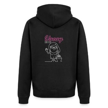 Vacay Mode Cool Vacation Line Arts Designs - Unisex Premium Bio Zip Hoodie - Schwarz - Hinten - Nico (187cm)