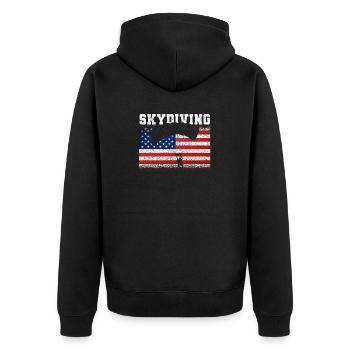 American Parachutist Parachute Jumping - Unisex Premium Organic Zip Hoodie - black - Back - Nico (187cm)