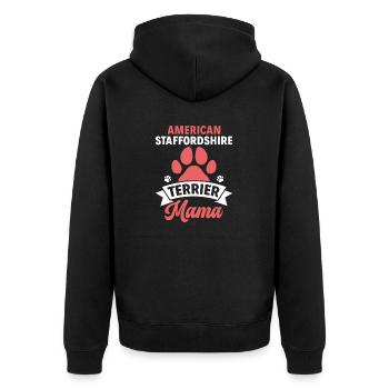 American Staffordshire Bull Terrier Staffy Dog - Unisex Premium Organic Zip Hoodie - black - Back - Nico (187cm)