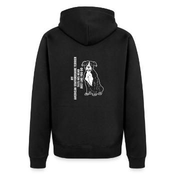 American Staffordshire Bull Terrier Staffy Dog - Unisex Premium Organic Zip Hoodie - black - Back - Nico (187cm)