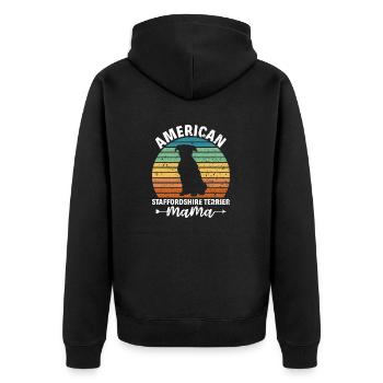 American Staffordshire Bull Terrier Staffy Dog - Unisex Premium Organic Zip Hoodie - black - Back - Nico (187cm)