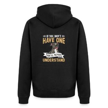 American Staffordshire Bull Terrier Staffy Dog - Unisex Premium Organic Zip Hoodie - black - Back - Nico (187cm)
