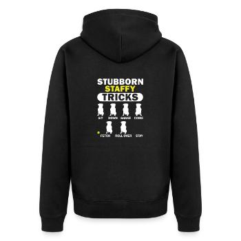 American Staffordshire Bull Terrier Staffy Dog - Unisex Premium Organic Zip Hoodie - black - Back - Nico (187cm)