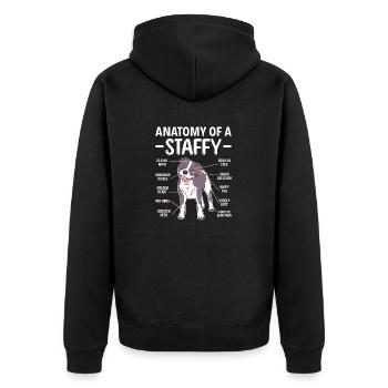 American Staffordshire Bull Terrier Staffy Dog - Unisex Premium Organic Zip Hoodie - black - Back - Nico (187cm)
